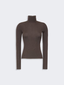 Wool Yarn Polo-Neck Sweater for Women - Mud - Max Mara UAE