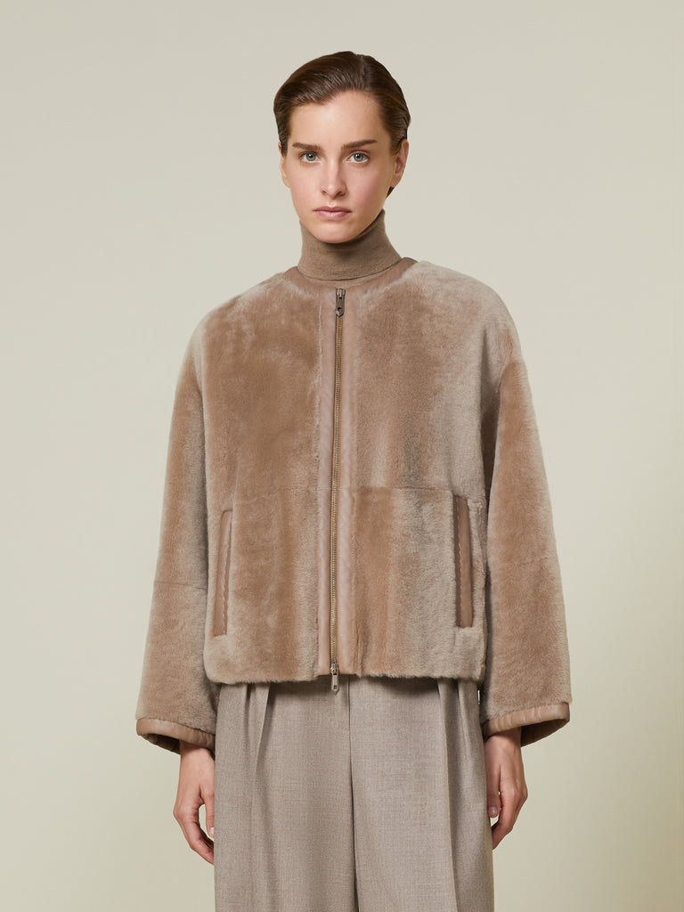 Sheepskin cardigan