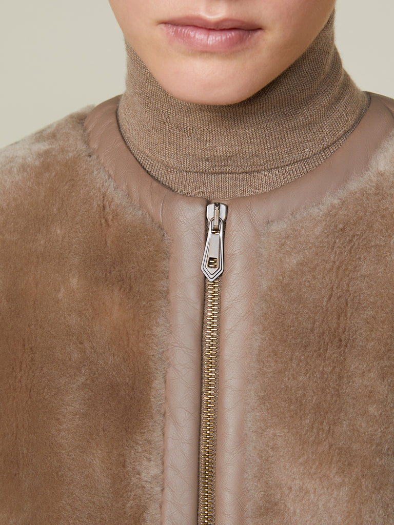 Sheepskin cardigan