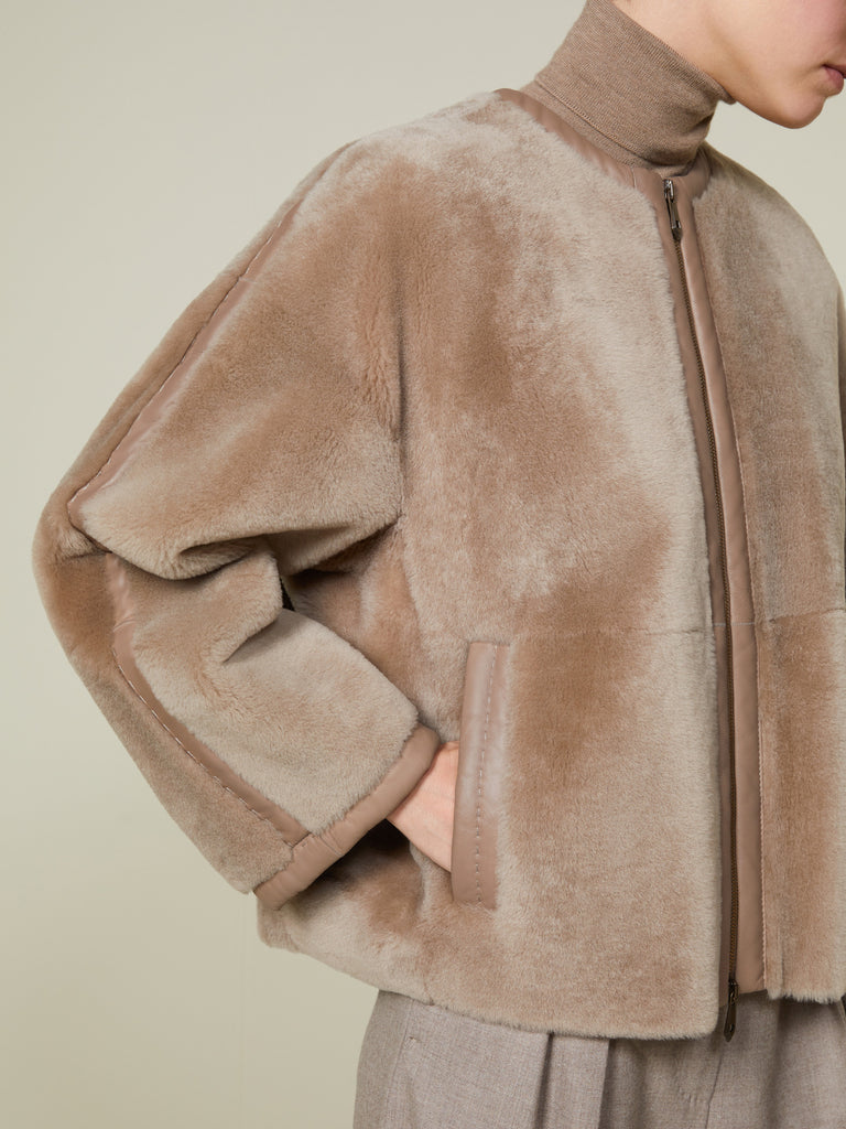Sheepskin cardigan