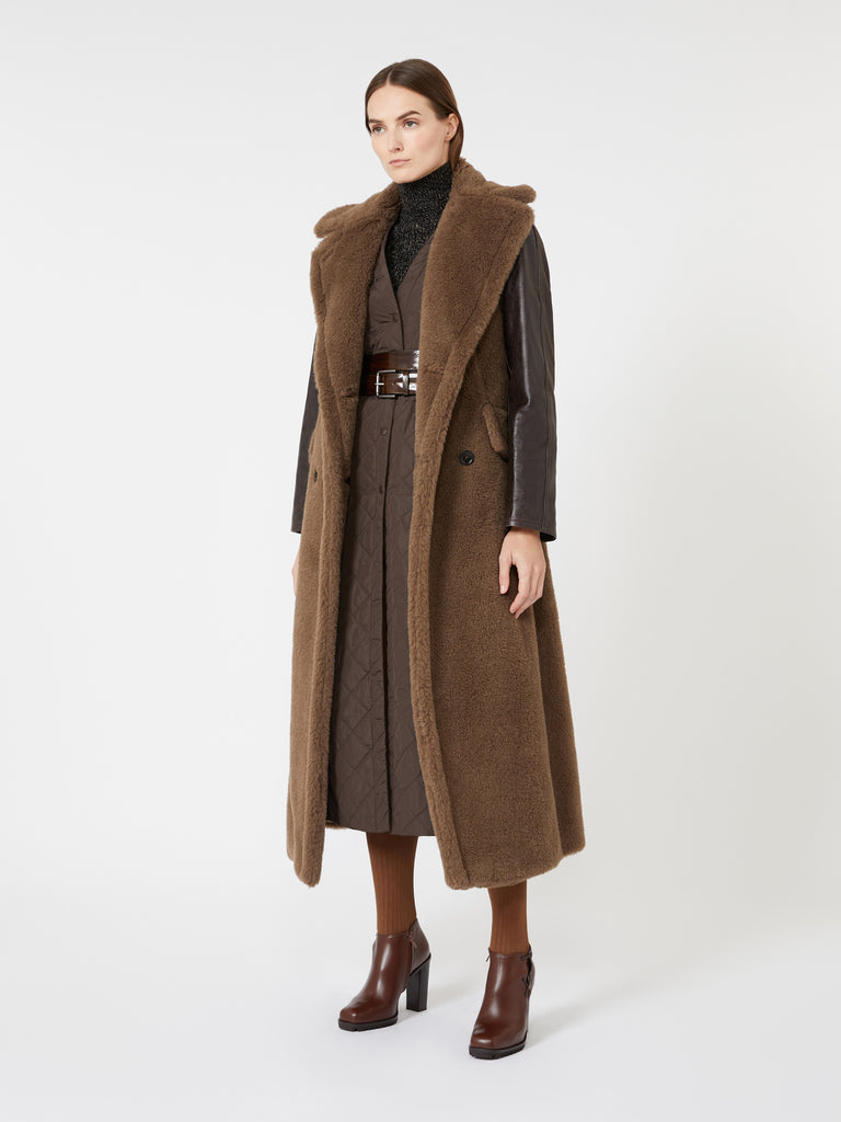 max mara quilted coat in technical fabric