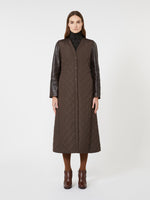 Quilted Coat In Technical Fabric for Women - Brown - Max Mara UAE