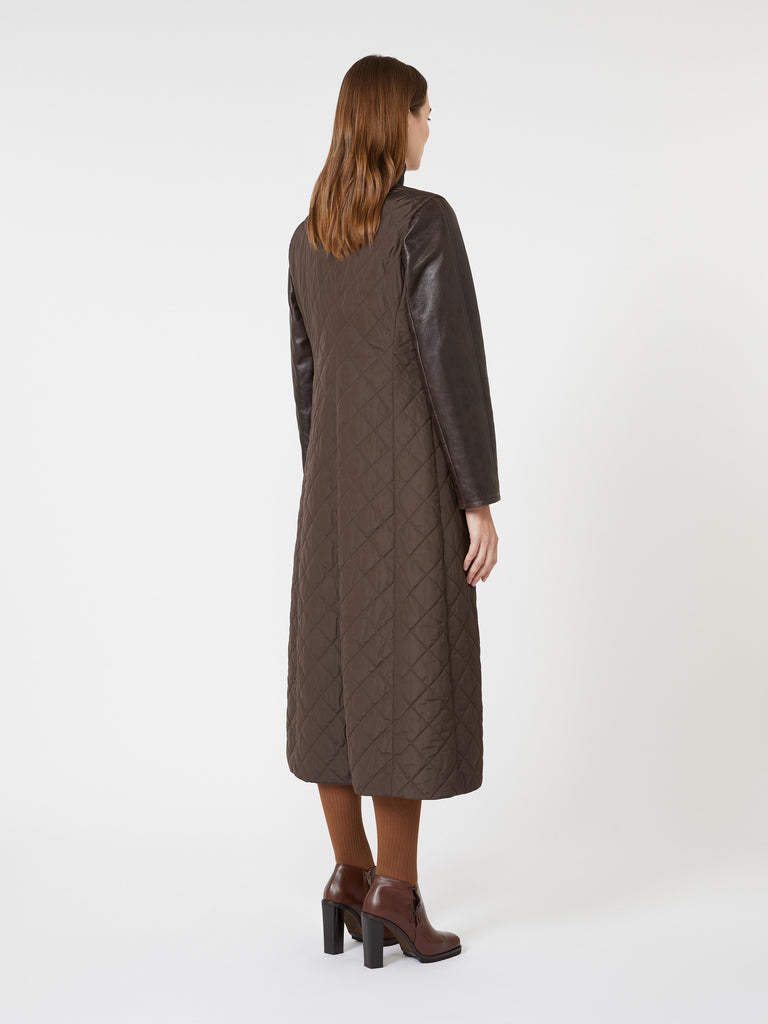 max mara quilted coat in technical fabric