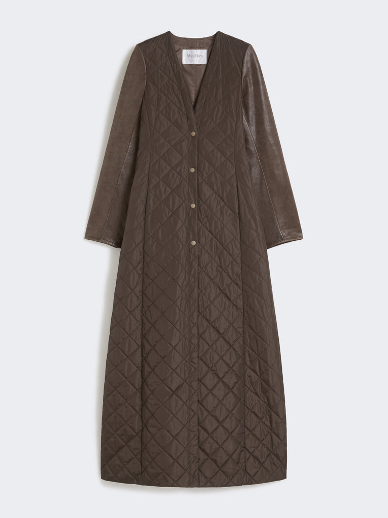 max mara quilted coat in technical fabric