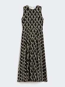 Flared Dress In Patterned Jersey for Women - Black - Max Mara UAE