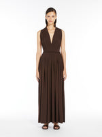 Stretch Jersey Long Dress for Women - Coffee - Max Mara UAE