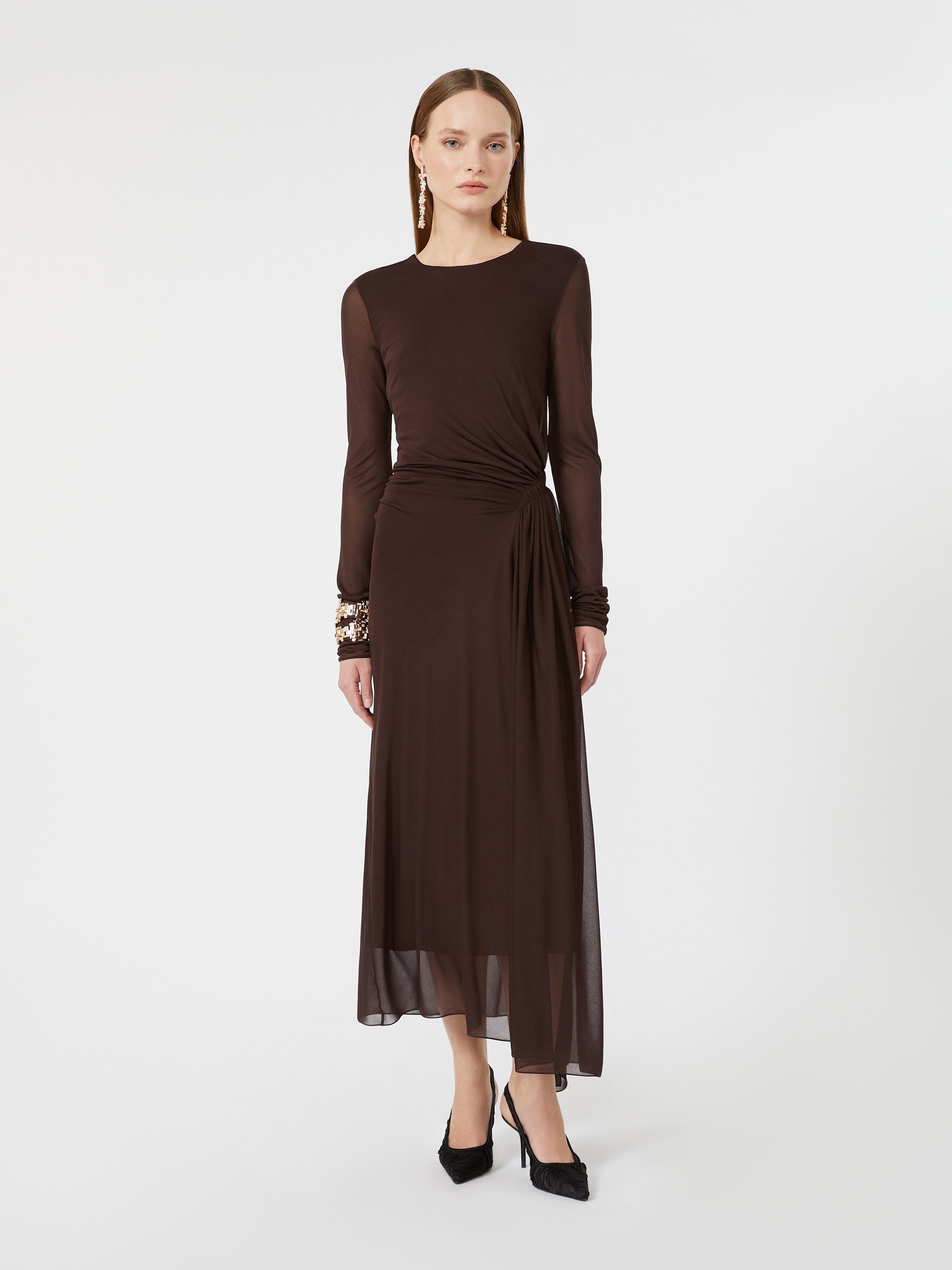 max mara viscose crepe jersey gauze dress for women