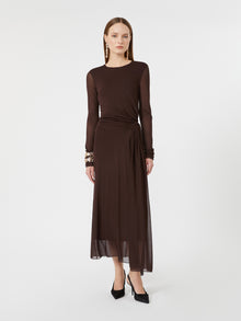 Viscose Crepe Jersey Gauze Dress for Women - Dark Brown - Max Mara UAE