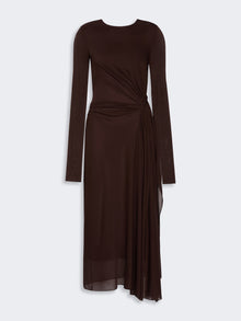 Viscose Crepe Jersey Gauze Dress for Women - Dark Brown - Max Mara UAE