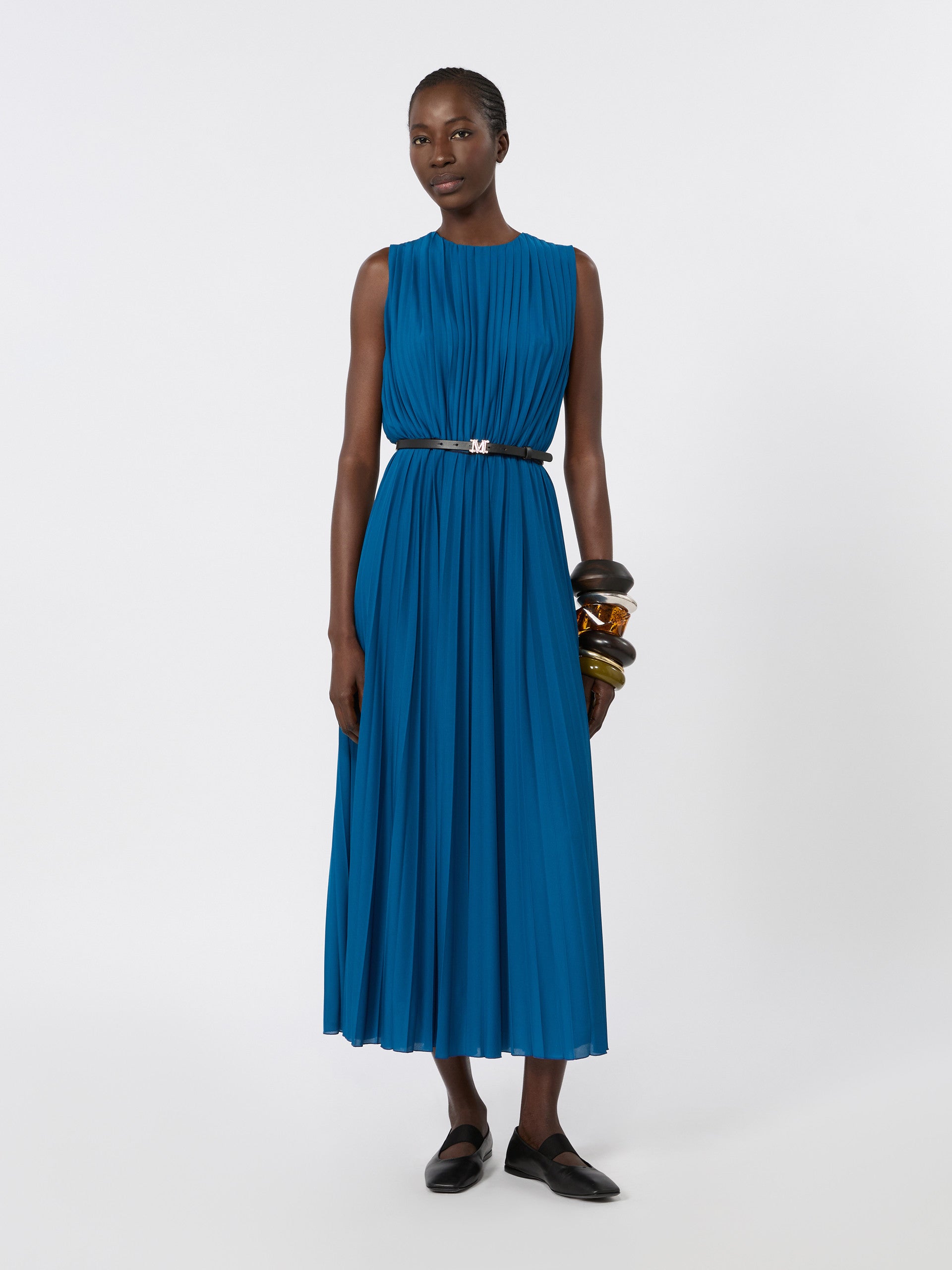max mara pleated jersey dress for women