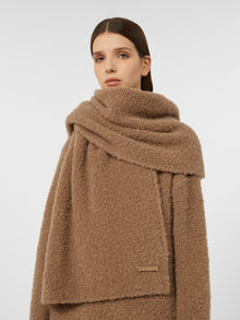 Bouclé silk and camel scarf