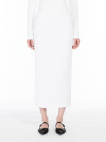 Jersey Midi Skirt for Women - White - Max Mara UAE