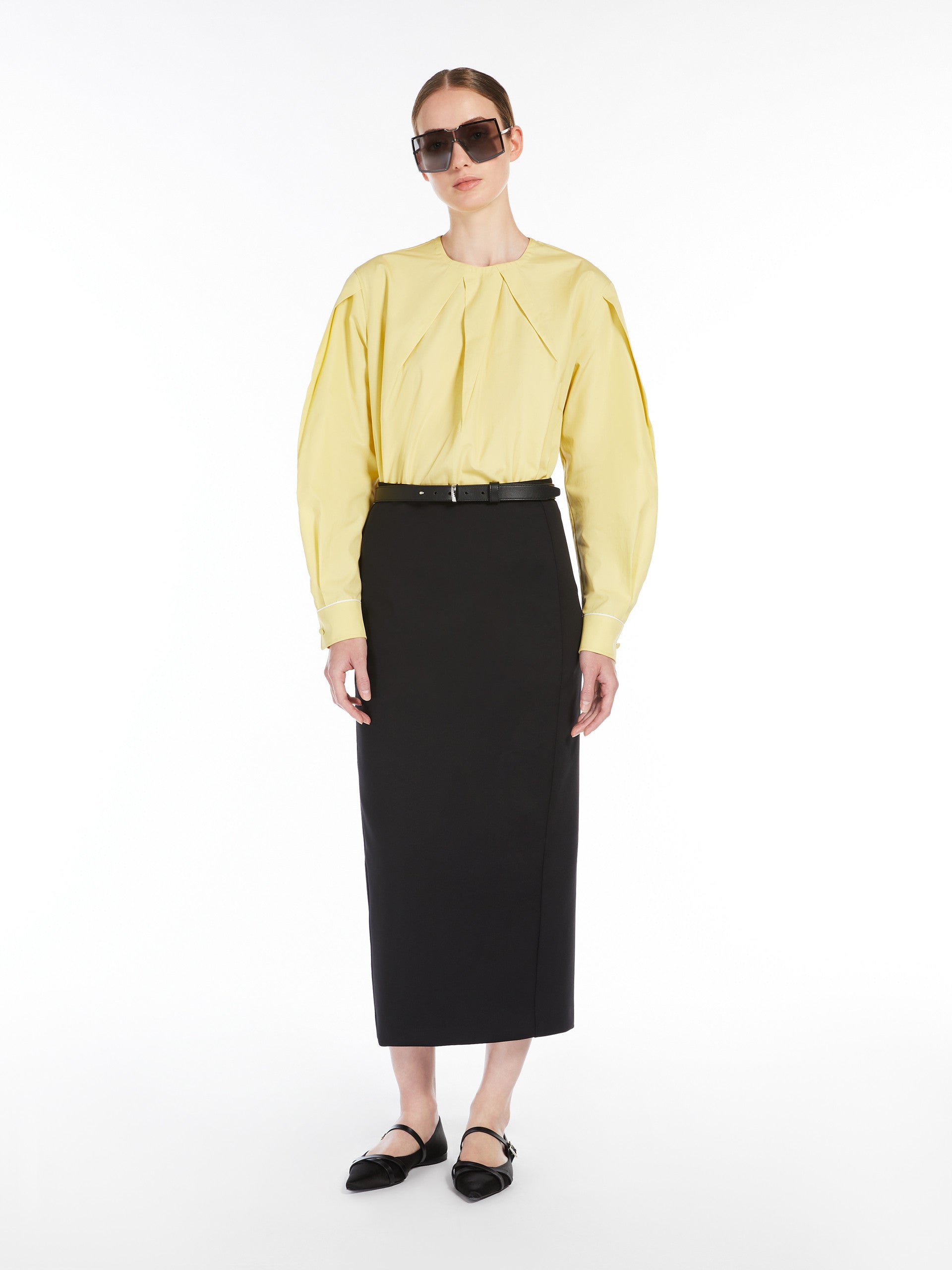 Jersey Midi Skirt for Women - Black - Max Mara UAE