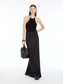 Long skirt in cotton scuba fabric