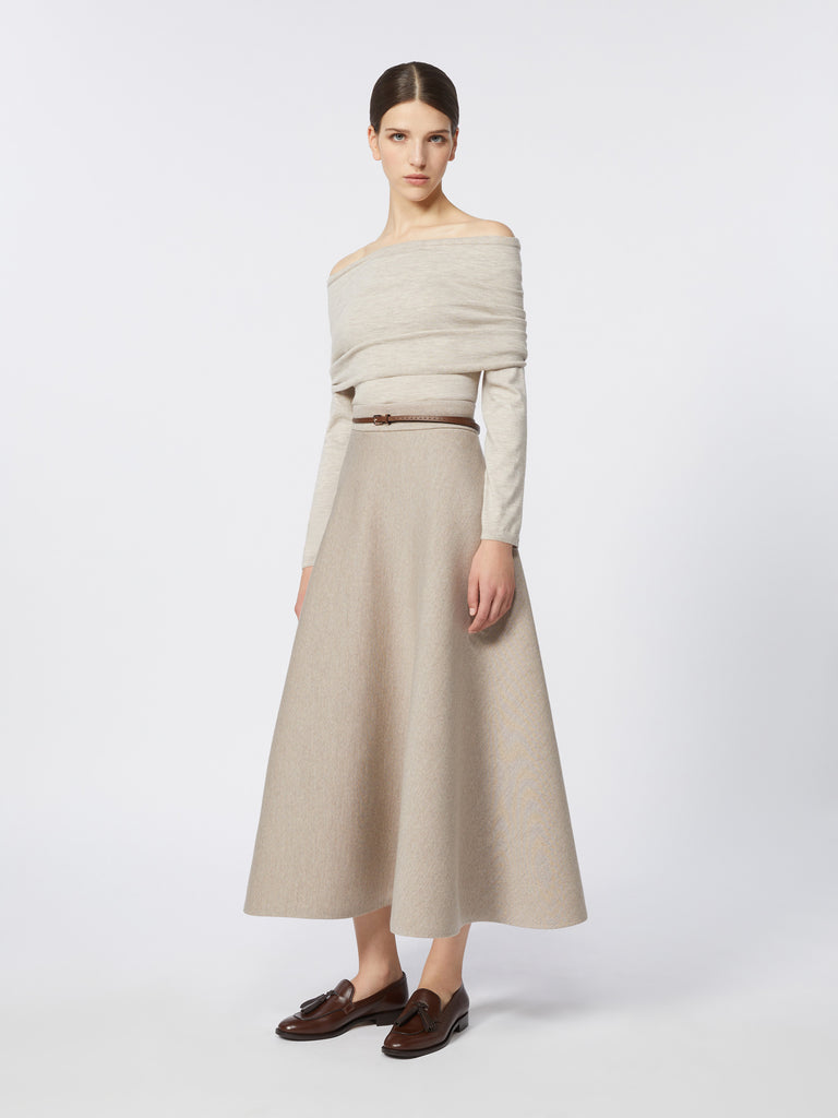 Full, tech wool skirt