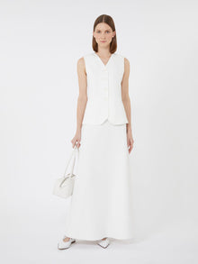 Long compact jersey skirt