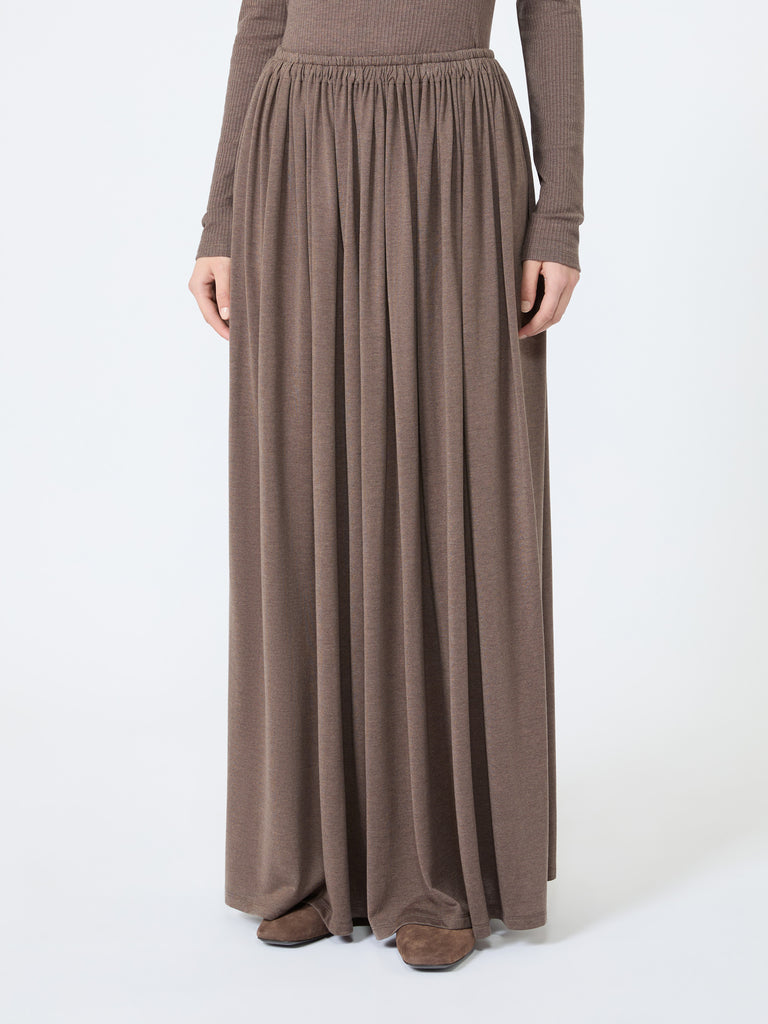 max mara long pleated skirt in lightweight jersey