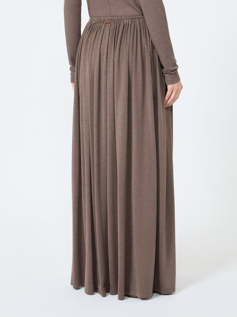 max mara long pleated skirt in lightweight jersey