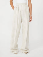 max mara wide-fit pinstripe piquÃ© jersey trousers for women