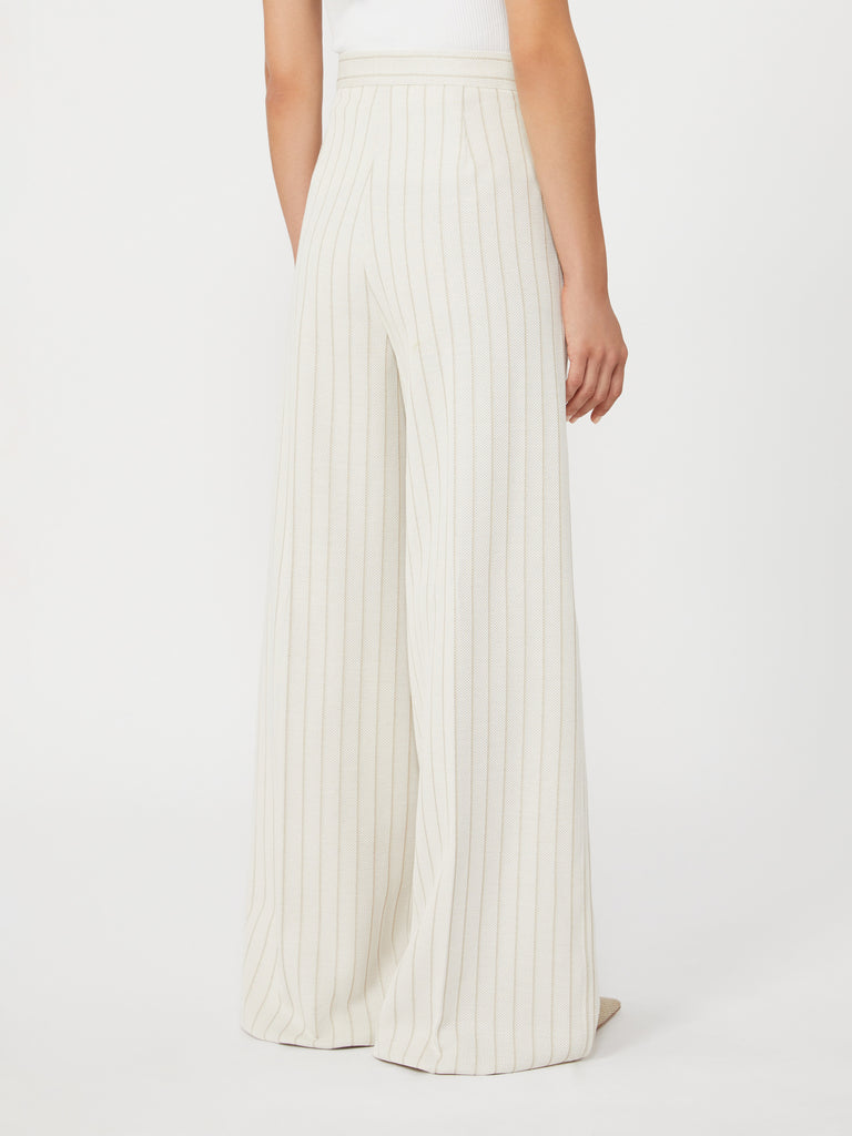 max mara wide-fit pinstripe piqué jersey trousers
