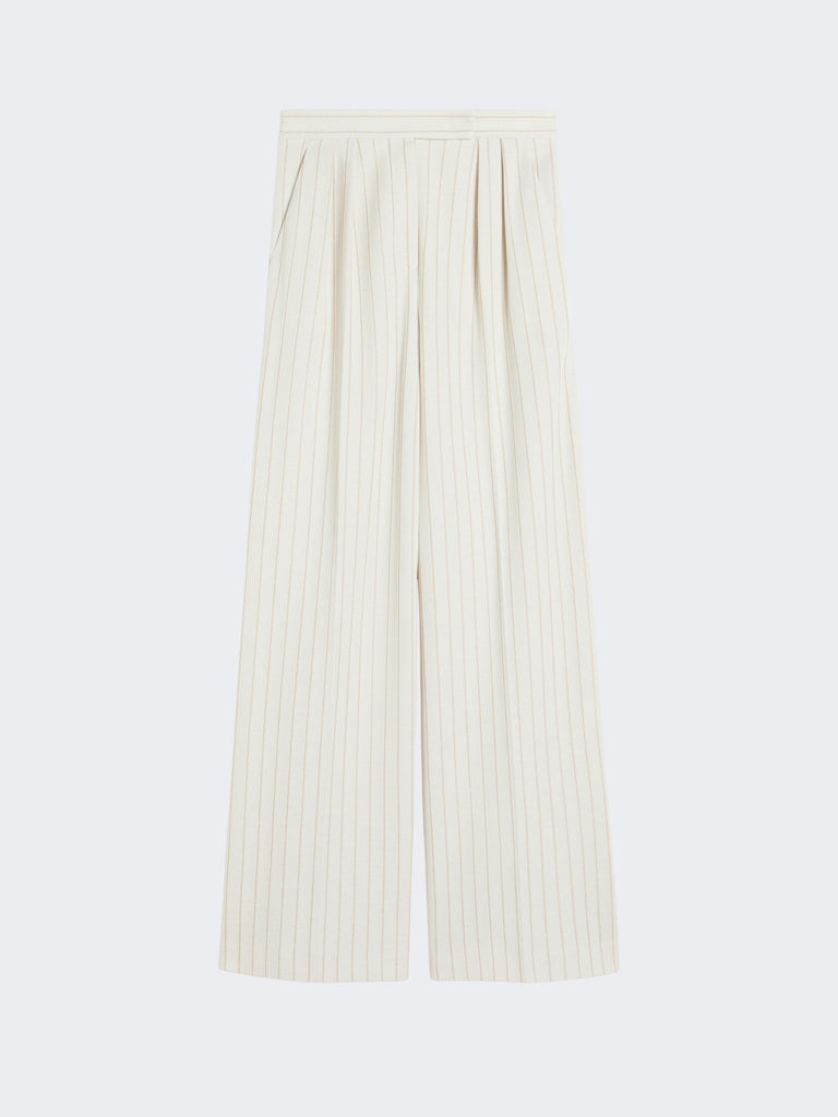max mara wide-fit pinstripe piqué jersey trousers