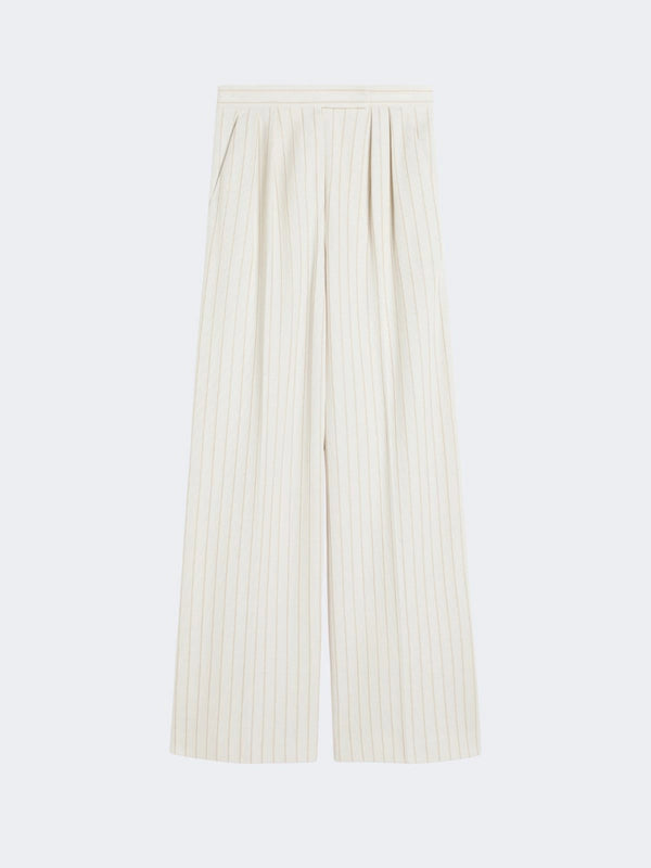 max mara wide-fit pinstripe piqué jersey trousers for women