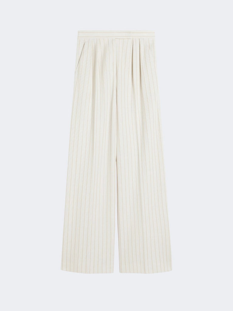 max mara wide-fit pinstripe piquÃ© jersey trousers for women