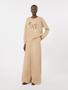 Compact Jersey Trousers for Women - Albino - Max Mara UAE