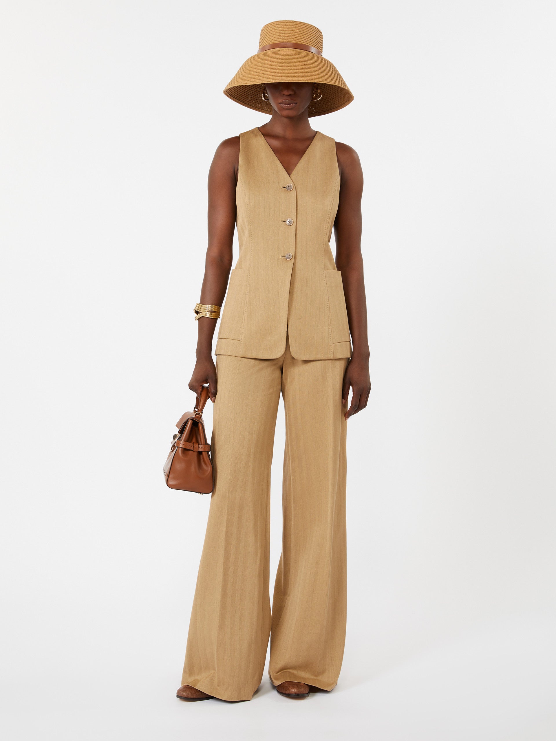 max mara pinstripe jacquard jersey trousers for women
