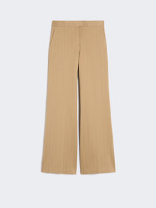 Pinstripe Jacquard Jersey Trousers for Women - Desert - Max Mara UAE