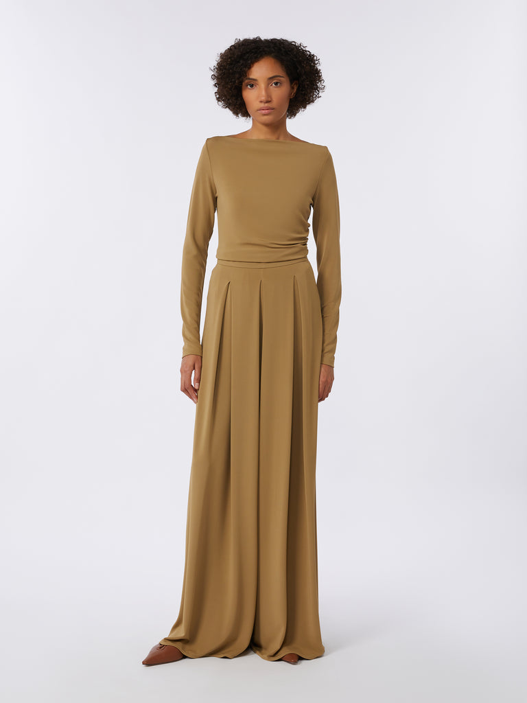 max mara technical viscose crepe jersey trousers