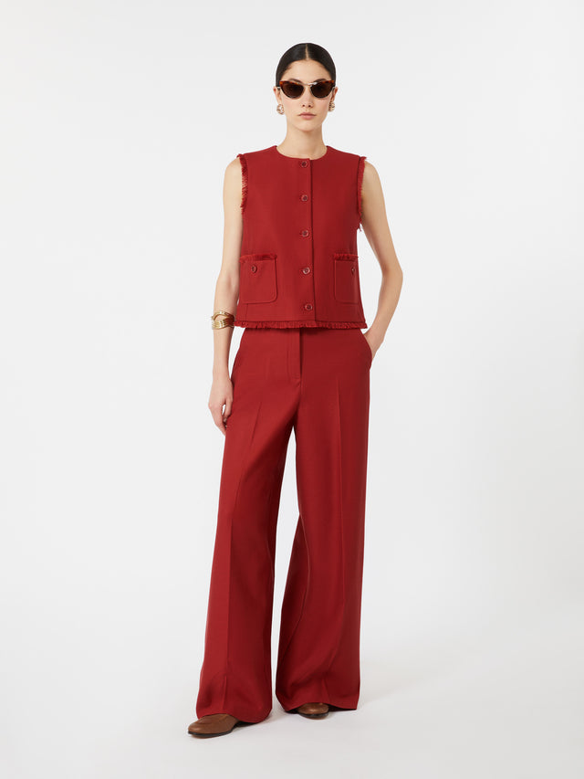 max mara cotton gabardine jersey trousers for women