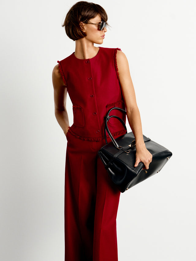 max mara cotton gabardine jersey trousers for women