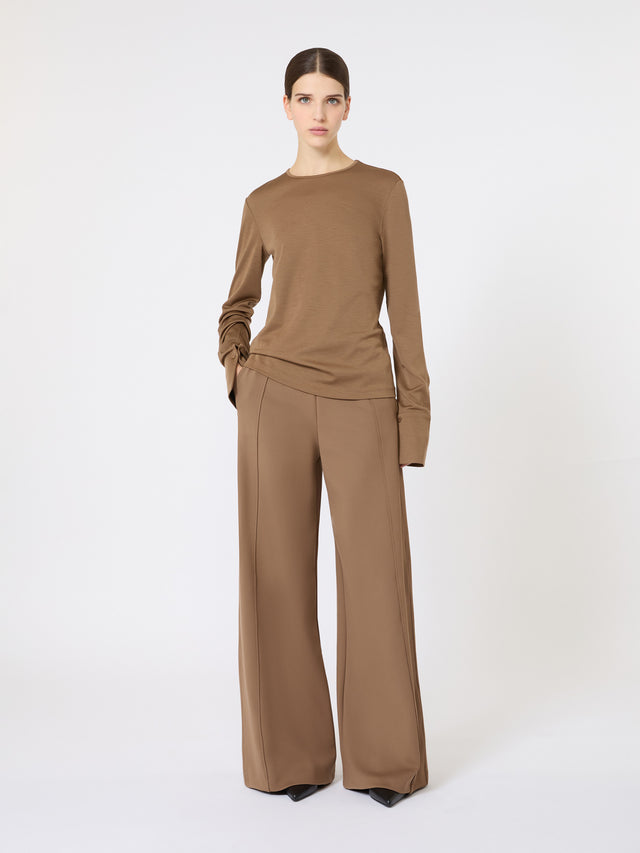 Scuba Jersey Trousers for Women - Brown - Max Mara UAE