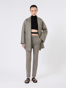 Slim-Fit Jersey Mesh Trousers for Women - Medium Grey - Max Mara UAE
