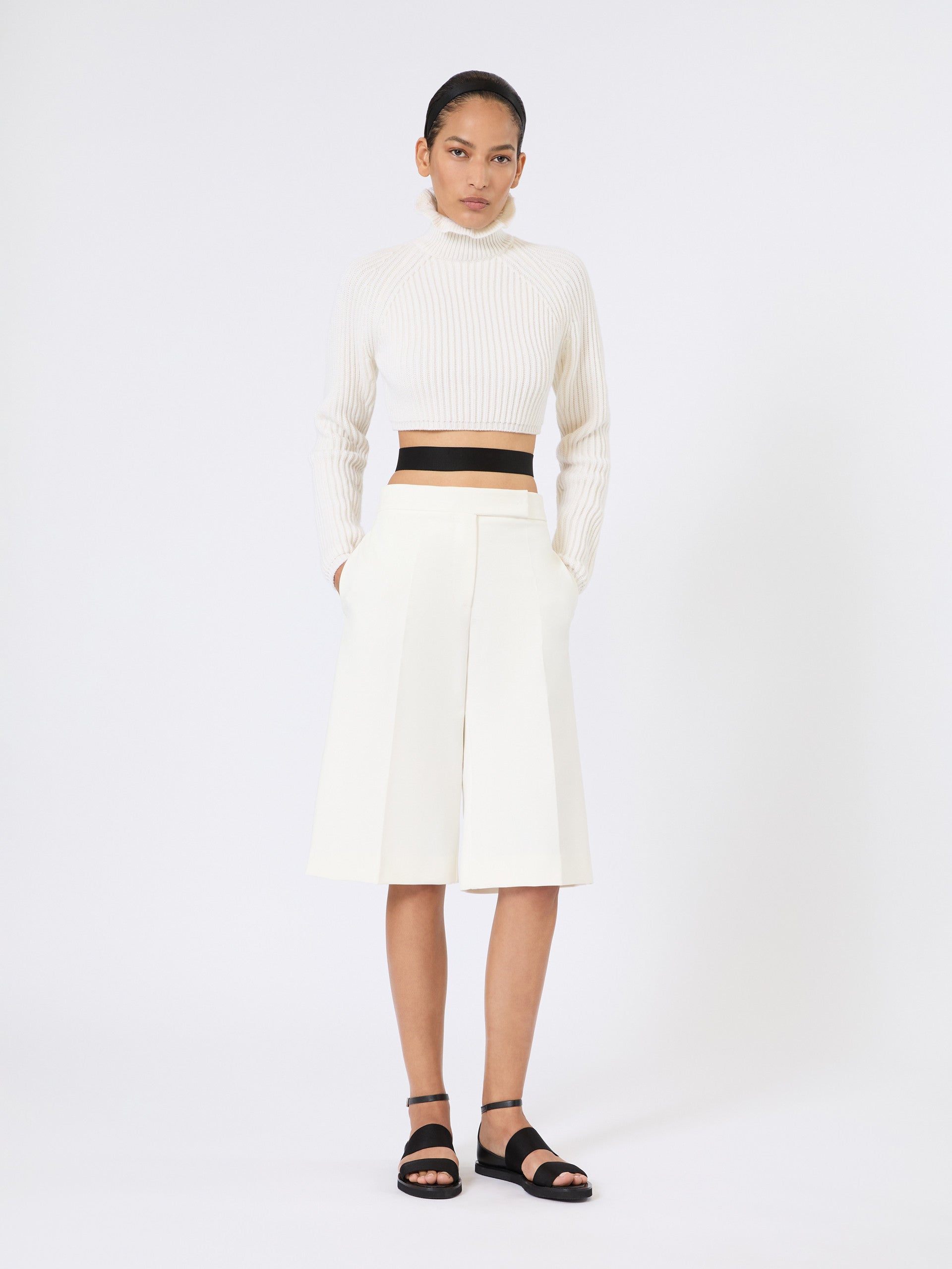 max mara viscose crêpe jersey bermuda shorts for women