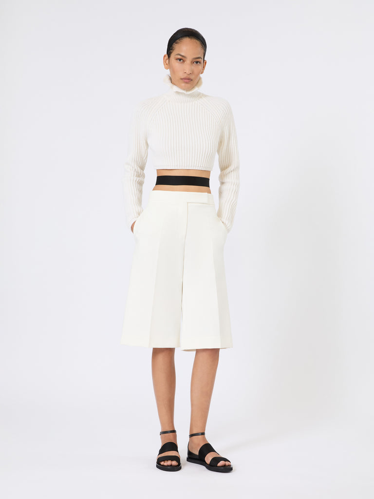 max mara viscose crêpe jersey bermuda shorts