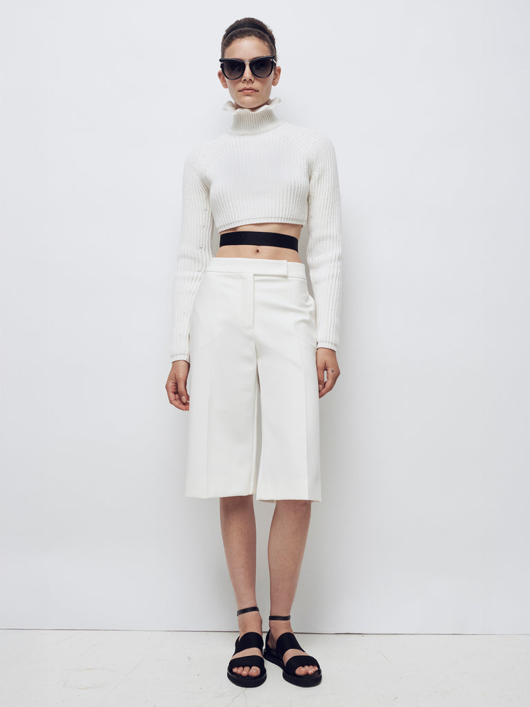 max mara viscose crêpe jersey bermuda shorts
