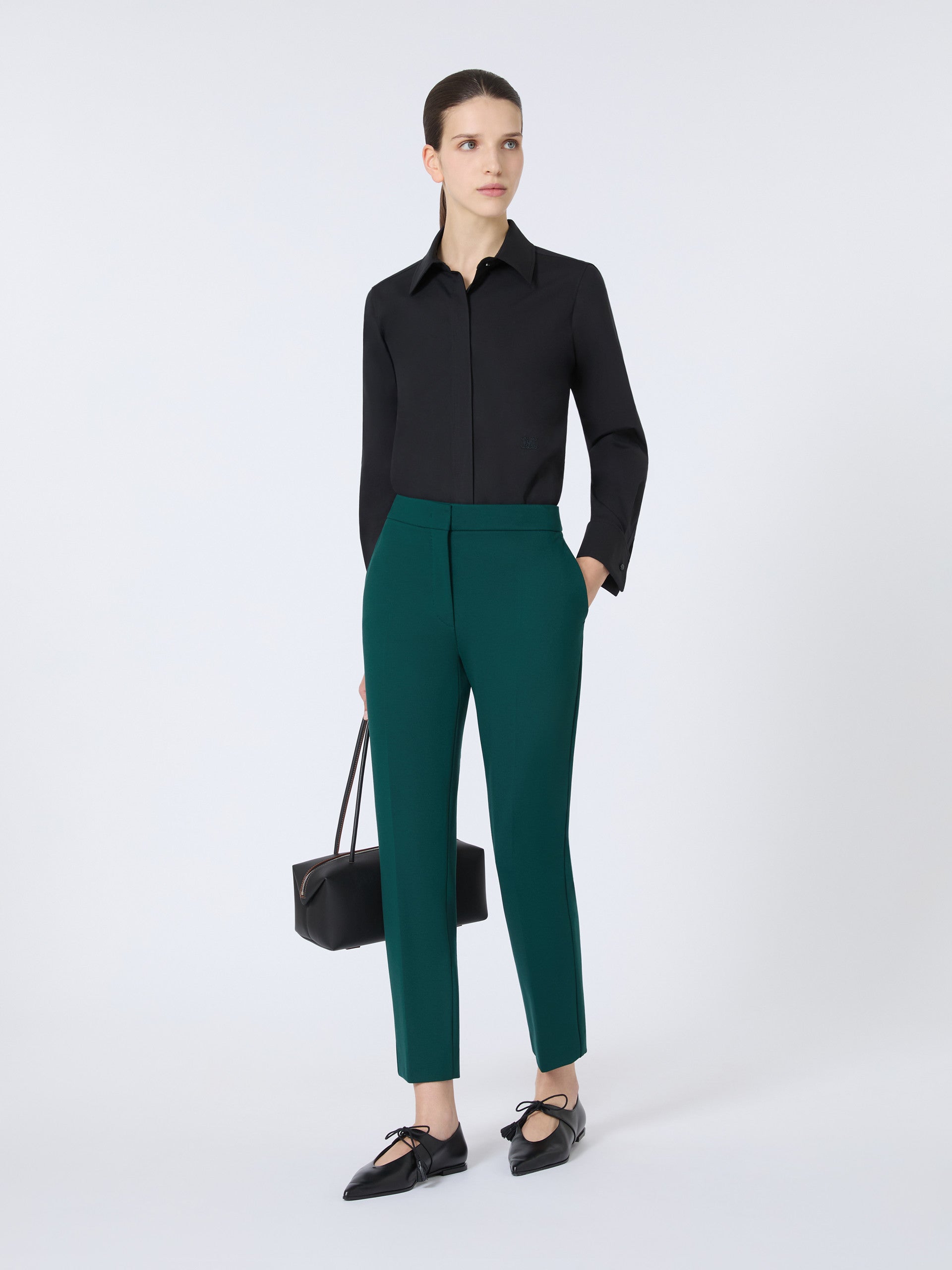 Viscose Jersey Trousers for Women - Dark Green - Max Mara UAE