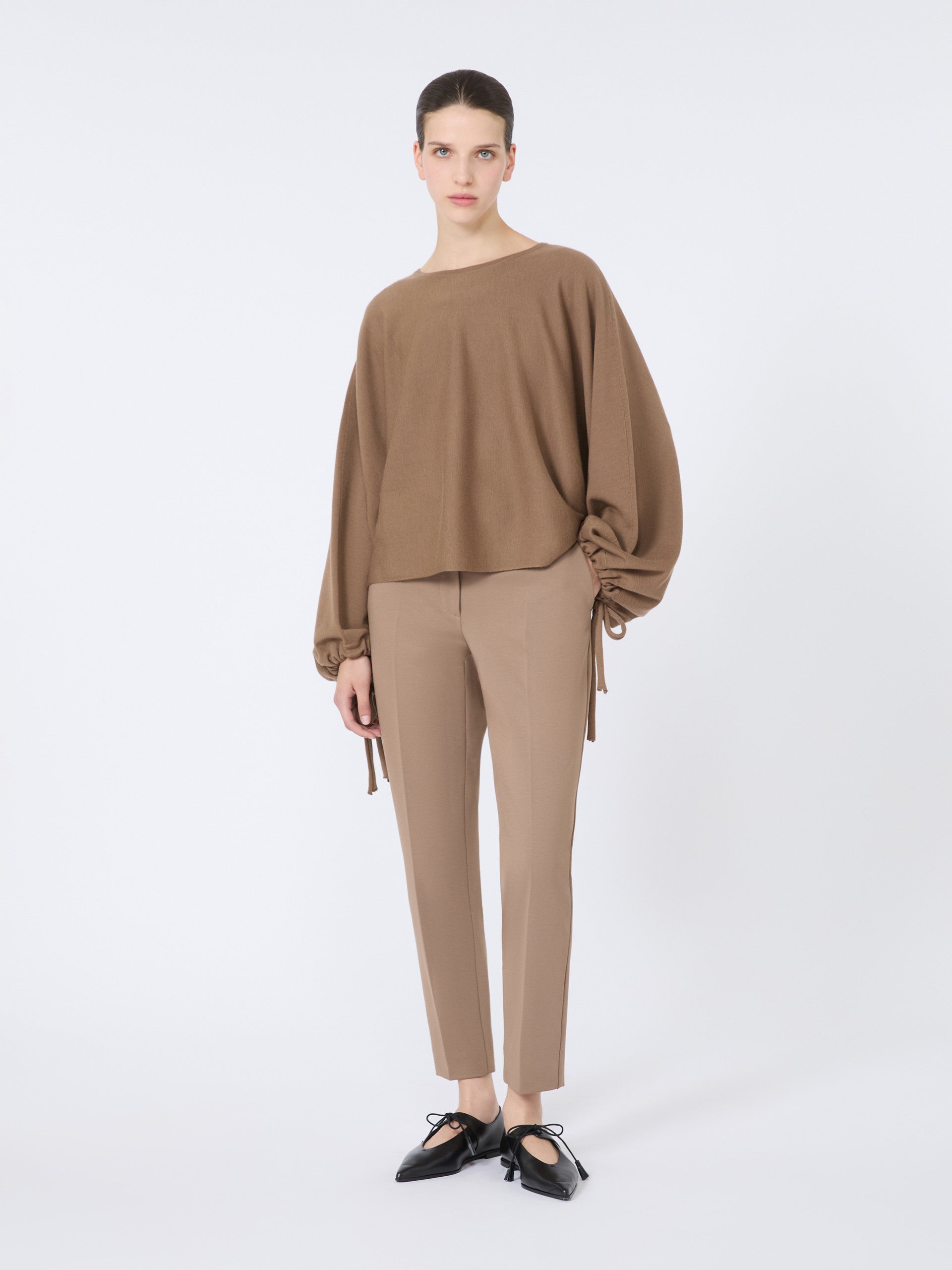 Viscose Jersey Trousers for Women - Hazelnut Brown - Max Mara UAE