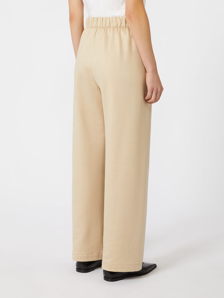 Cotton and silk jersey fleece trousers