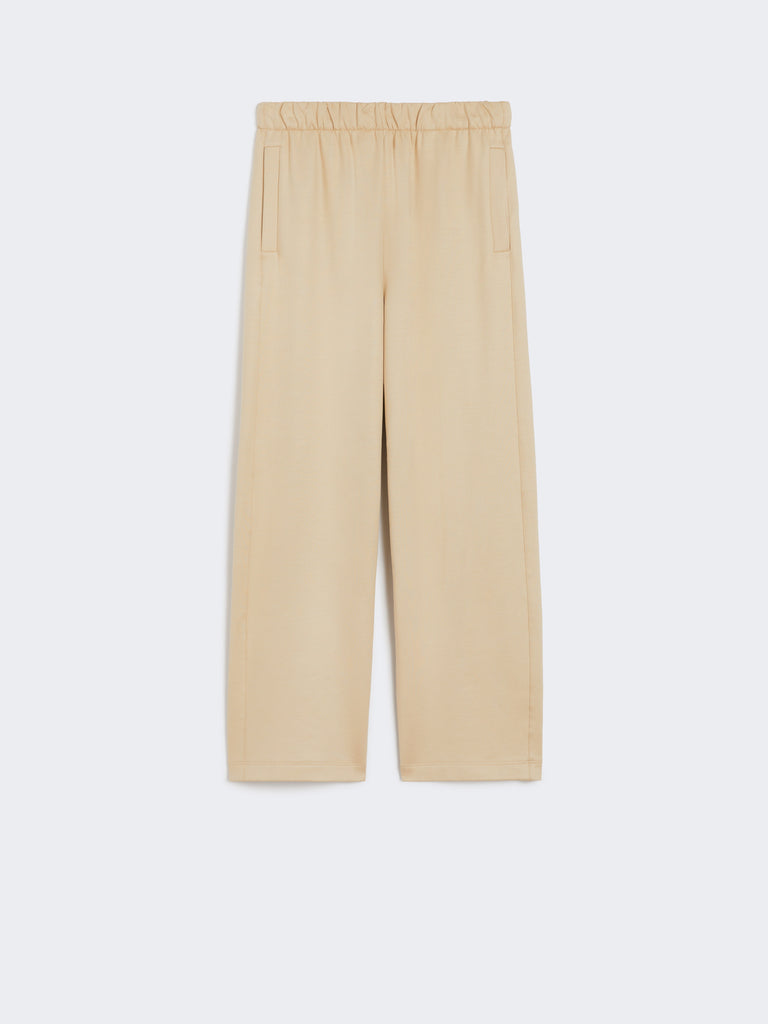 Cotton and silk jersey fleece trousers