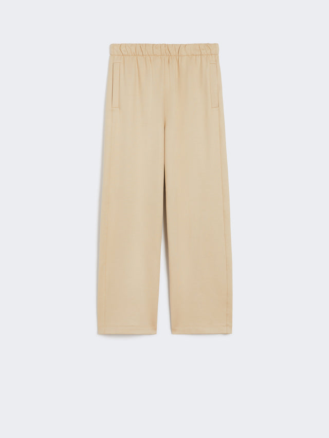 Cotton and silk jersey fleece trousers
