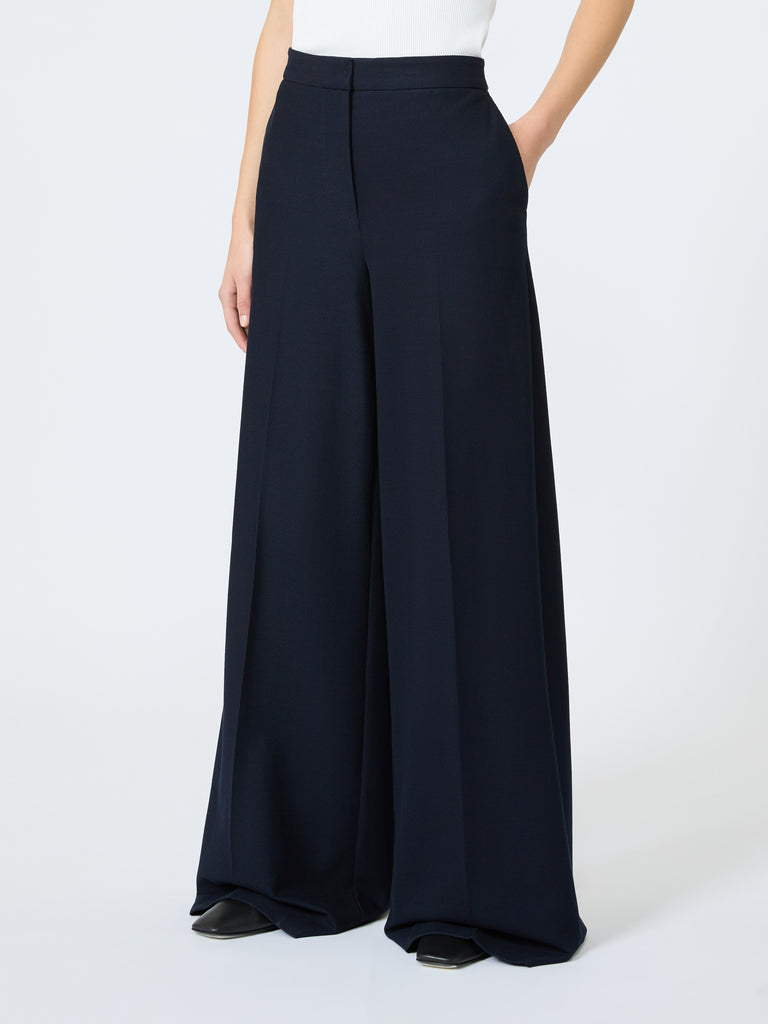 max mara wide-fit piqué jersey trousers