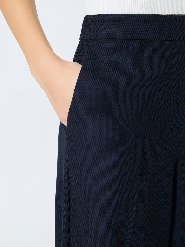 max mara wide-fit piqué jersey trousers