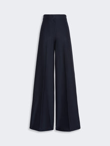 Wide-Fit Piqué Jersey Trousers for Women - Ultramarine - Max Mara UAE