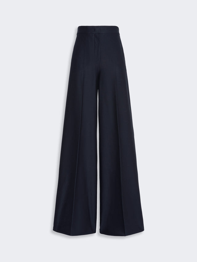Wide-Fit Piqué Jersey Trousers for Women - Ultramarine - Max Mara UAE