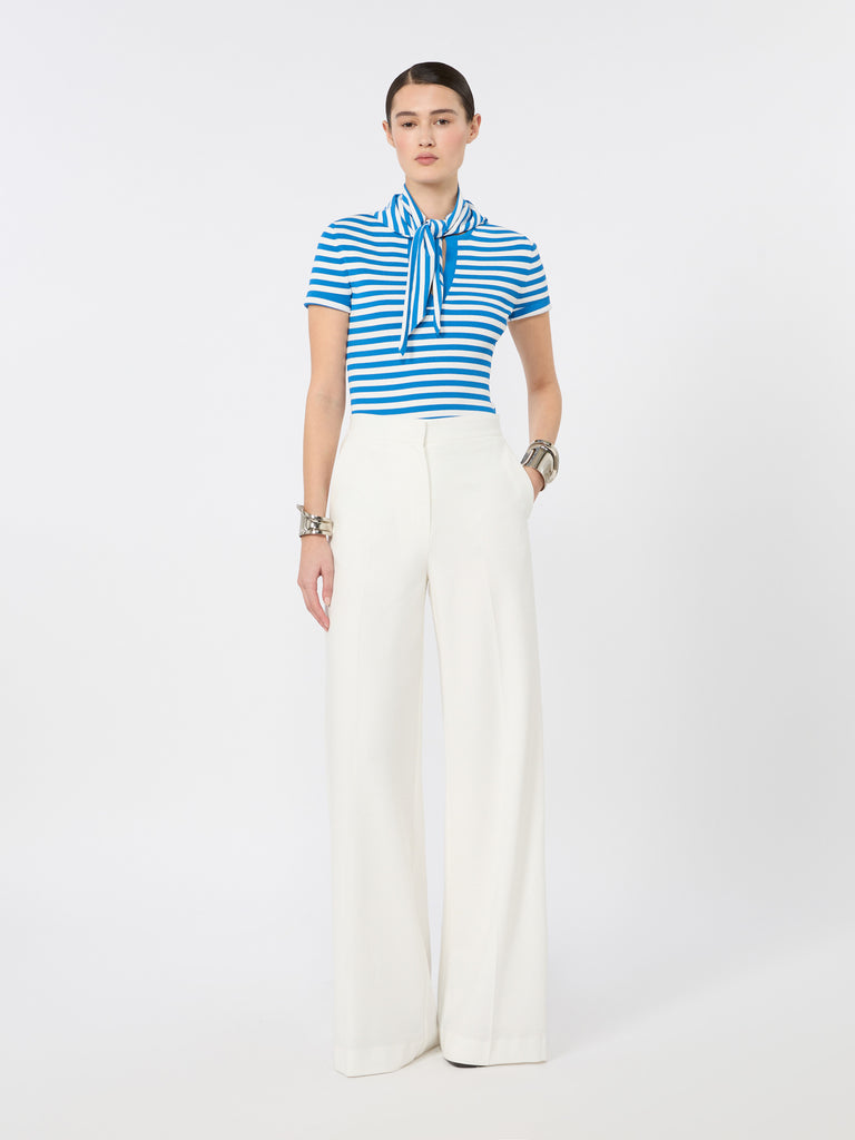max mara piqué jersey wide-leg trousers