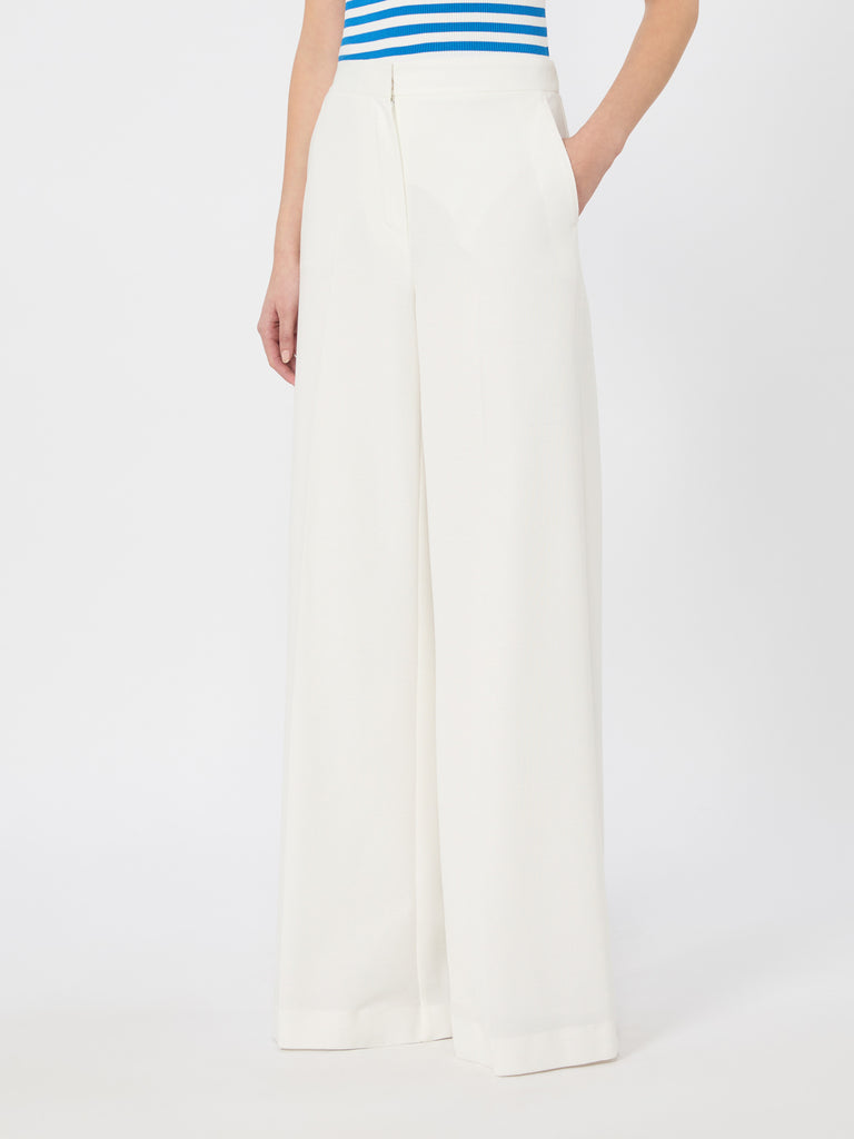 max mara piqué jersey wide-leg trousers