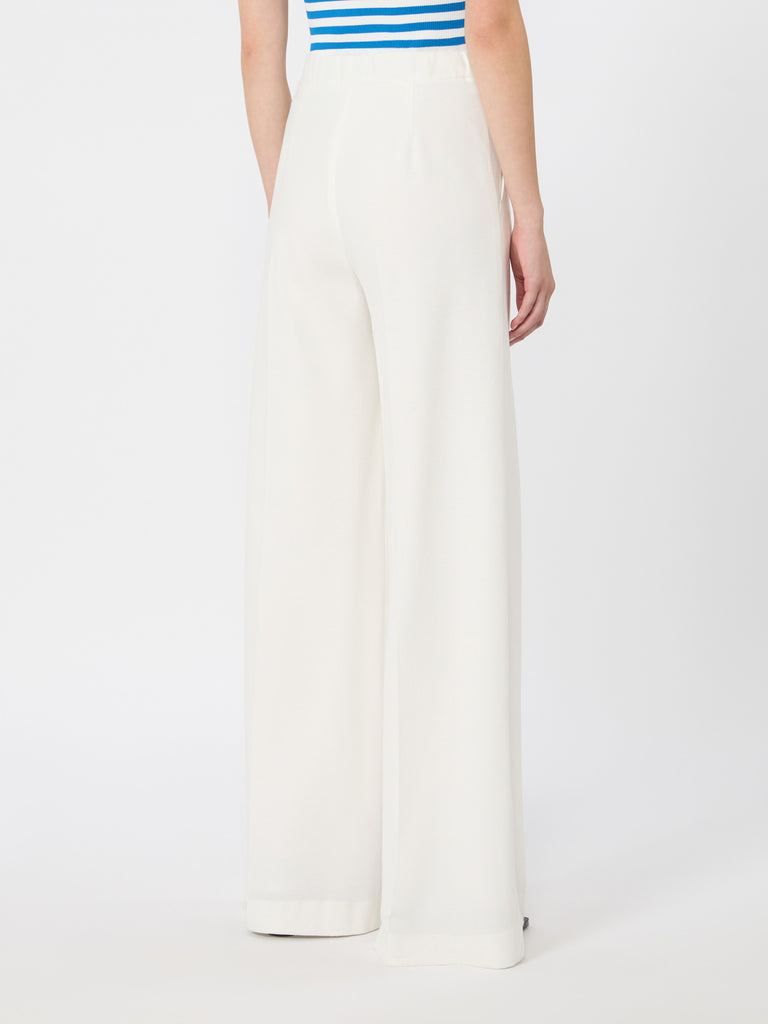 max mara piqué jersey wide-leg trousers